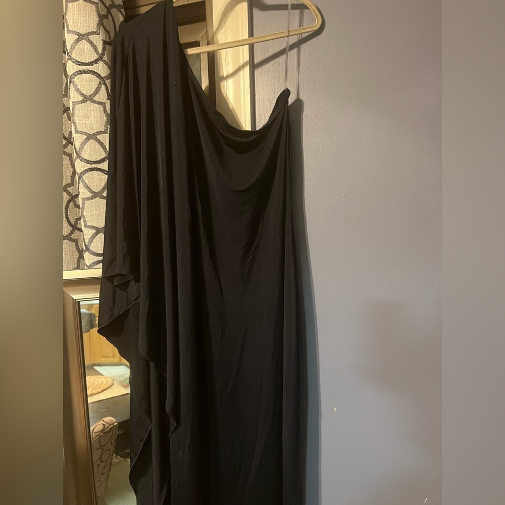 Navy blue one shoulder dress